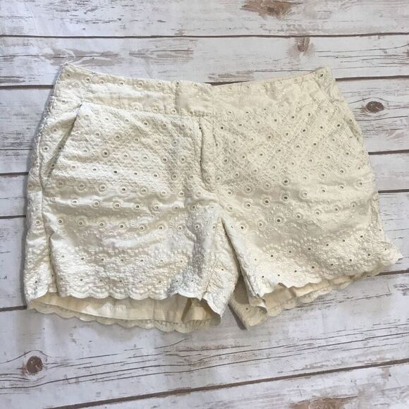 Ann Taylor LOFT Shorts Size 2 White Cream Eyelet - Picture 7 of 15